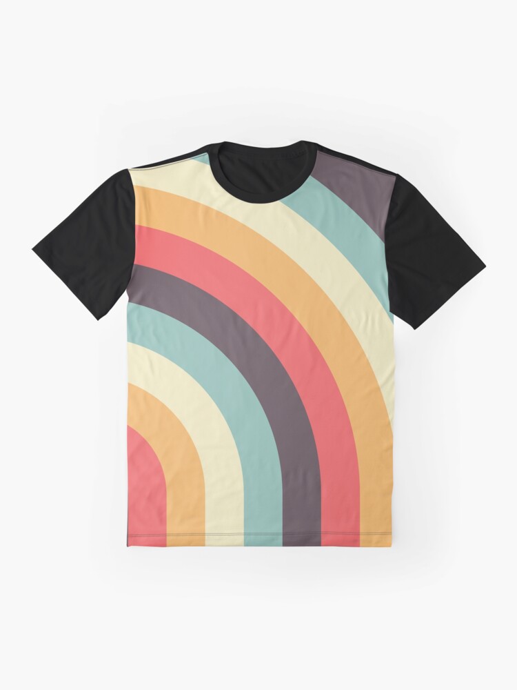 Retro Lines Vintage Curved 60s 70s Rainbow Line Pattern