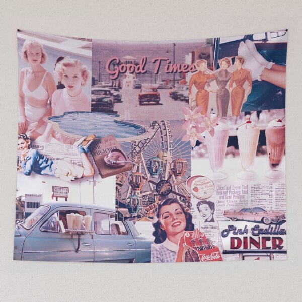 Item preview, pink ladies collage tapestry designed and sold by celestivl.