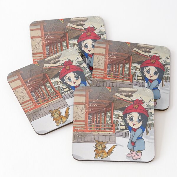 Item preview, Japanese shrine and temple in the snow designed and sold by CuisineCat.