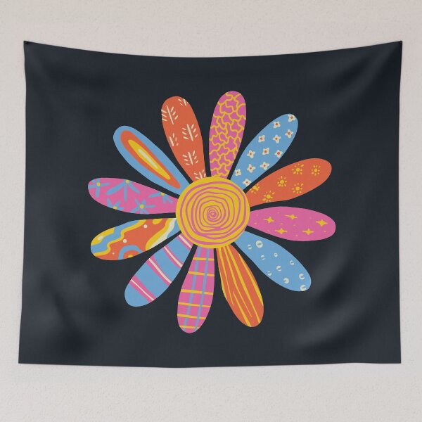 Item preview, Patchwork Patterned Daisy Flower designed and sold by Windmill Wildflowers.