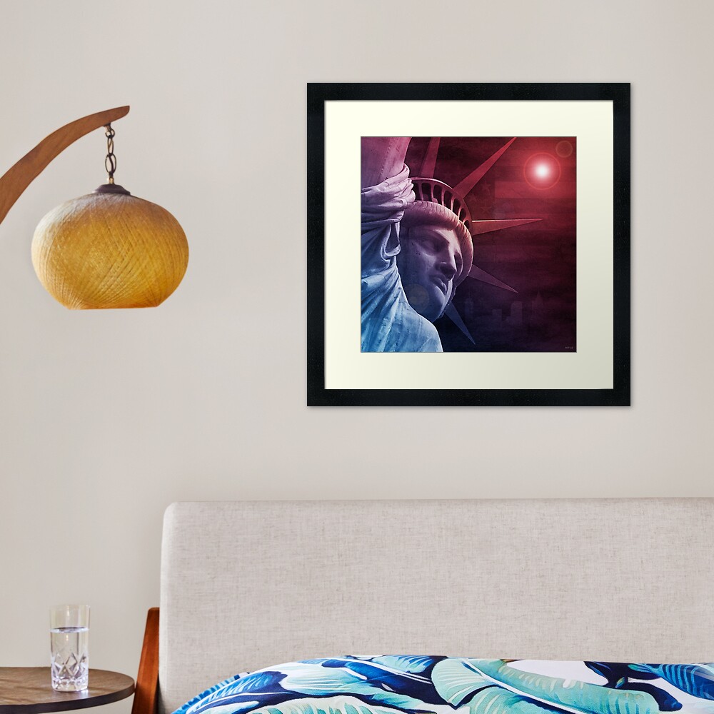 Patriotic Statue of Liberty Framed Art Print