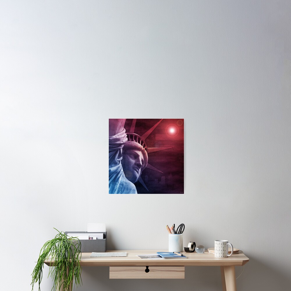 Patriotic Statue of Liberty Poster