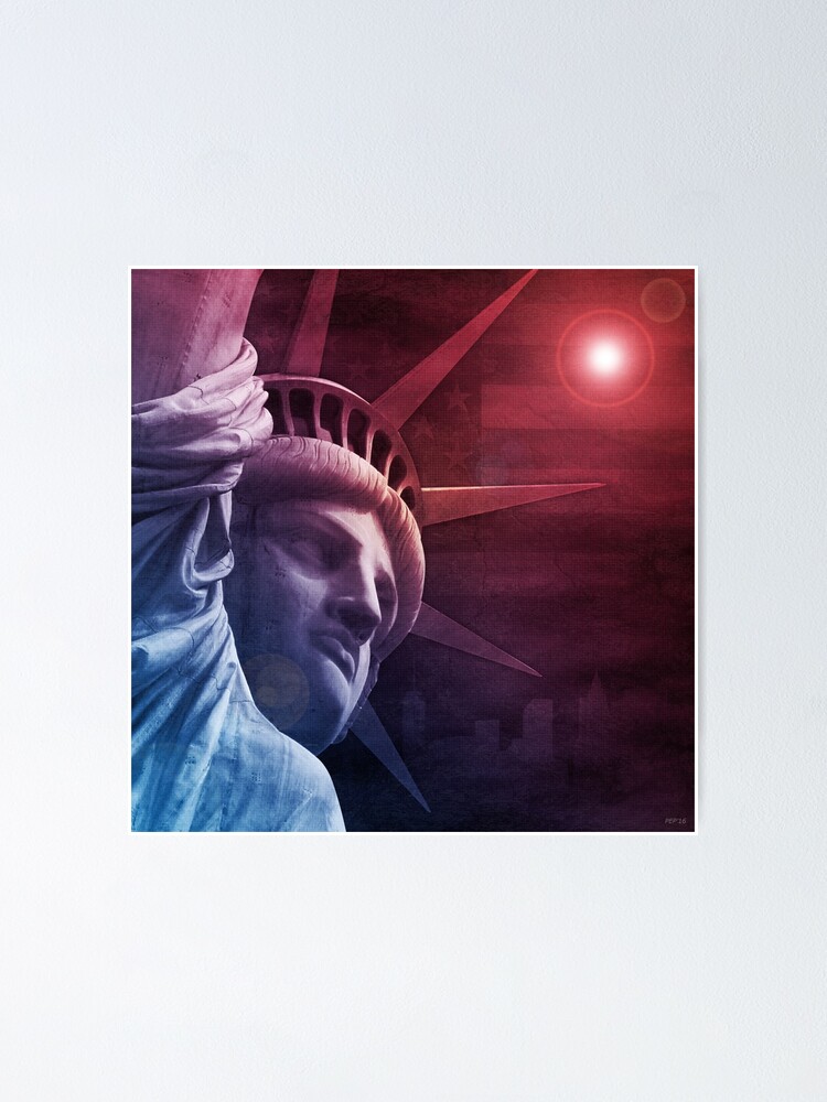 Alternate view of Patriotic Statue of Liberty Poster