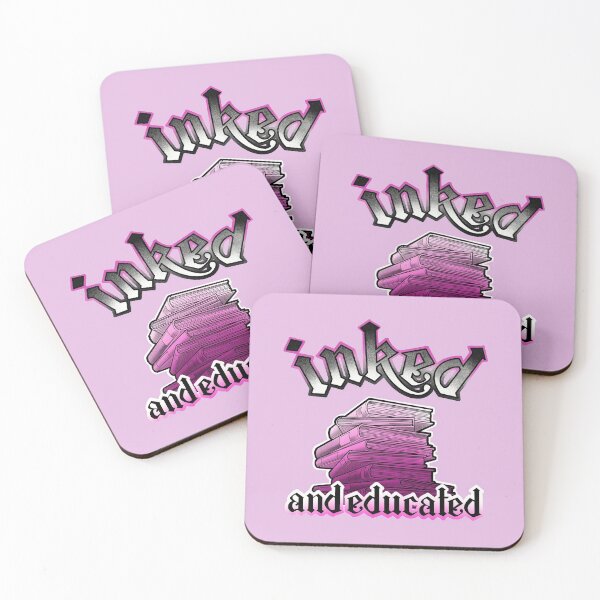 Item preview,  inked and educated, stack of books pink designed and sold by weilertsen.