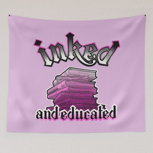 Item preview,  inked and educated, stack of books pink designed and sold by weilertsen.