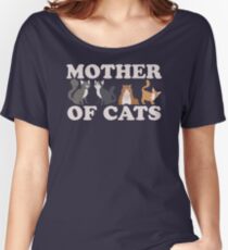 Camiseta ancha para mujer Camiseta linda de la madre de gatos