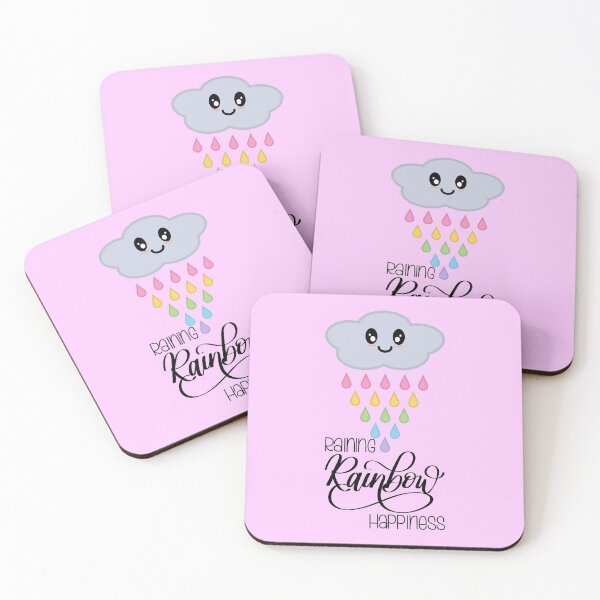 Item preview, Raining Rainbow Happiness Kawaii Cute Rain Cloud in Pink designed and sold by Kelly Leung.
