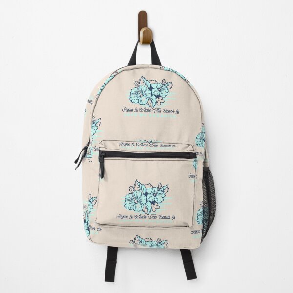 Item preview, Home Is Where The Beach Is. Illustration and text in vintage style. Hawaiian Hibiscus designed and sold by FOODIESART.