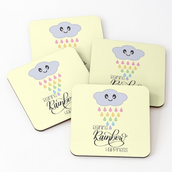 Item preview, Raining Rainbow Happiness Kawaii Cute Rain Cloud in Yellow designed and sold by Kelly Leung.
