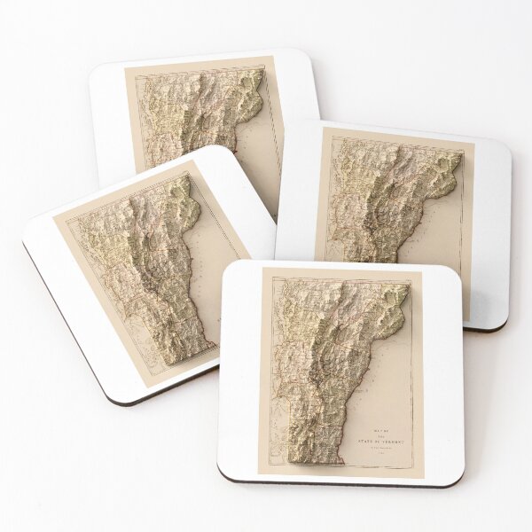 Item preview, 1796 Vermont Relief Map 3D digitally-rendered designed and sold by ThinkAboutMaps.