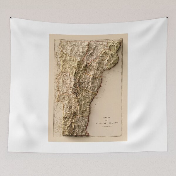 Item preview, 1796 Vermont Relief Map 3D digitally-rendered designed and sold by ThinkAboutMaps.