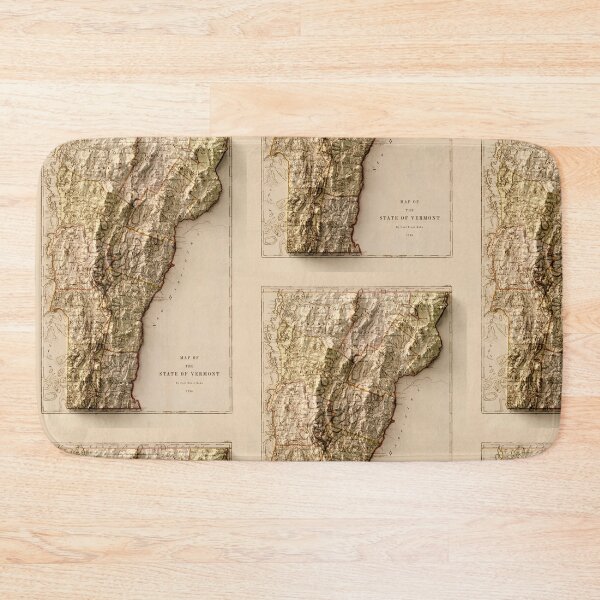 Item preview, 1796 Vermont Relief Map 3D digitally-rendered designed and sold by ThinkAboutMaps.
