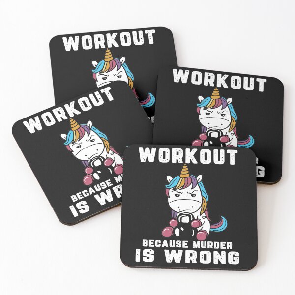 Item preview, Workout Because Murder is Wrong, Unicorn Lover designed and sold by ecomdesign.