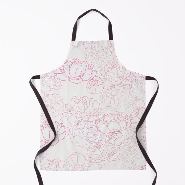 Item preview, Red lined Peonies designed and sold by SoloPatterns.