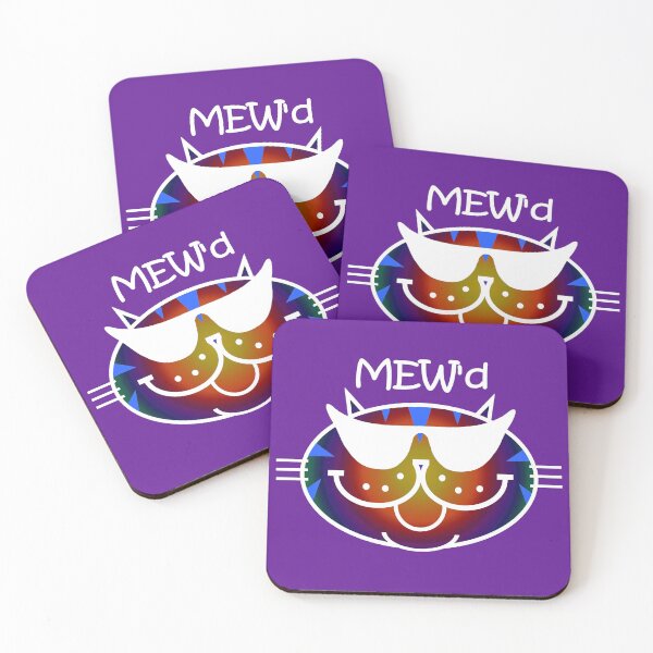 Item preview, MEW'd - Groovy Rainbow Tabby White Outline designed and sold by RawSunArt.