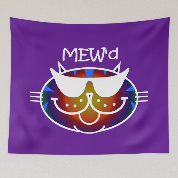 Item preview, MEW'd - Groovy Rainbow Tabby White Outline designed and sold by RawSunArt.