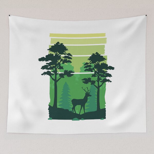 Item preview, Calm scene of a deer in Forest at night designed and sold by Caroodoo.