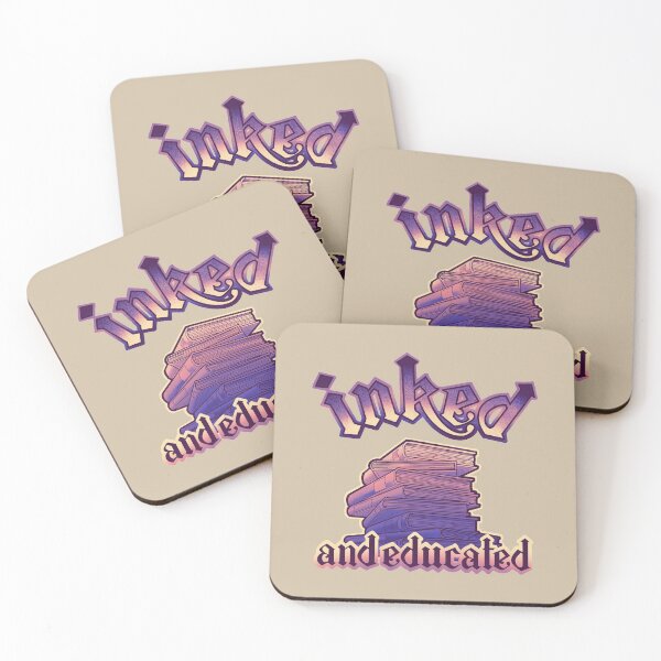 Item preview, inked and educated, stack of  books purple and blush pink designed and sold by weilertsen.