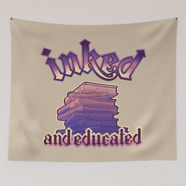 Item preview, inked and educated, stack of  books purple and blush pink designed and sold by weilertsen.
