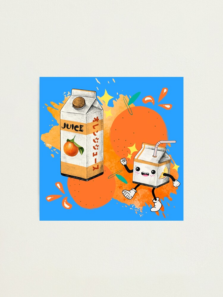 Orange Juice Box Kawaii Anime Fruit Summer Splash