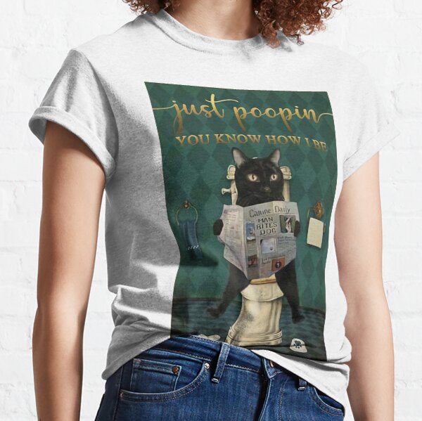 Cat Just Poopin You Know How I Be Newspaper Classic T-Shirt