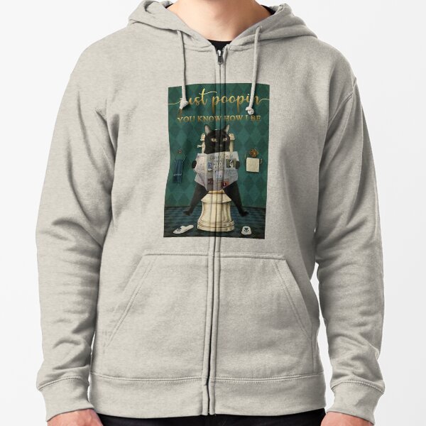 Cat Just Poopin You Know How I Be Newspaper Zipped Hoodie