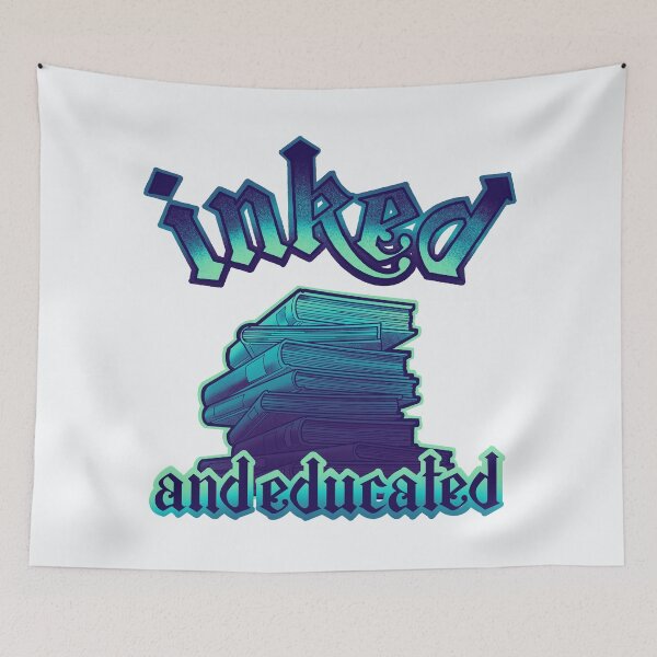 Item preview, Copy of inked and educated, stack of  books aqua blue designed and sold by weilertsen.