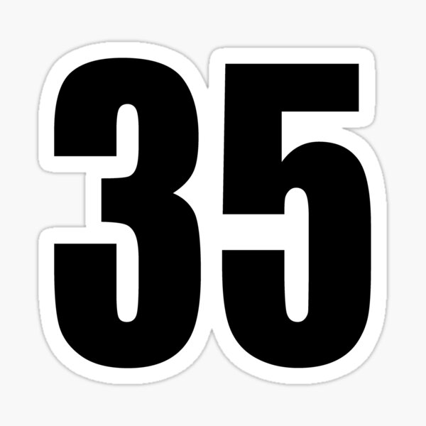 Number 35 White Black Stickers, Magnet