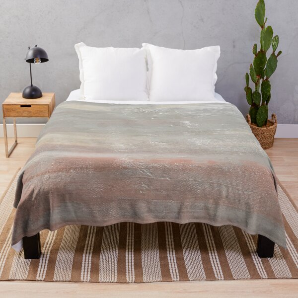 Subtle Stripes of Iridescent, Cream, Pink, and Green Throw Blanket