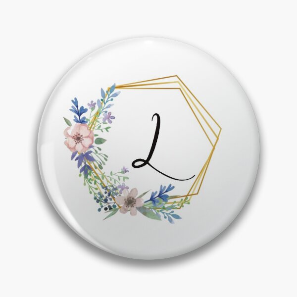 Item preview, Floral monogram with golden frame letter L designed and sold by JustSeasons.