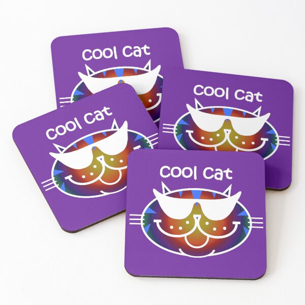 Item preview, Cool Cat 2 - Groovy Rainbow Tabby White Outline designed and sold by RawSunArt.
