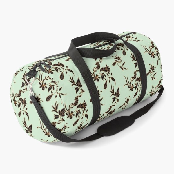 Item preview, Black N Brown batik Floral - Pale Mint designed and sold by BumbleChynxBee.