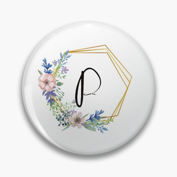 Item preview, Floral monogram with golden frame letter P designed and sold by JustSeasons.