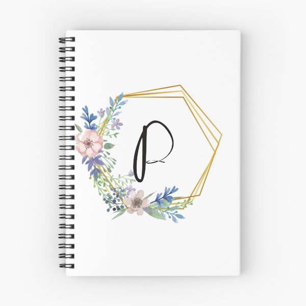 Item preview, Floral monogram with golden frame letter P designed and sold by JustSeasons.