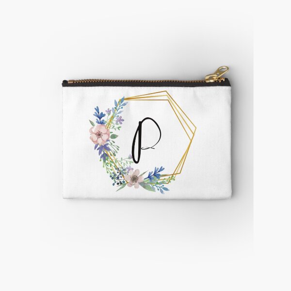 Item preview, Floral monogram with golden frame letter P designed and sold by JustSeasons.