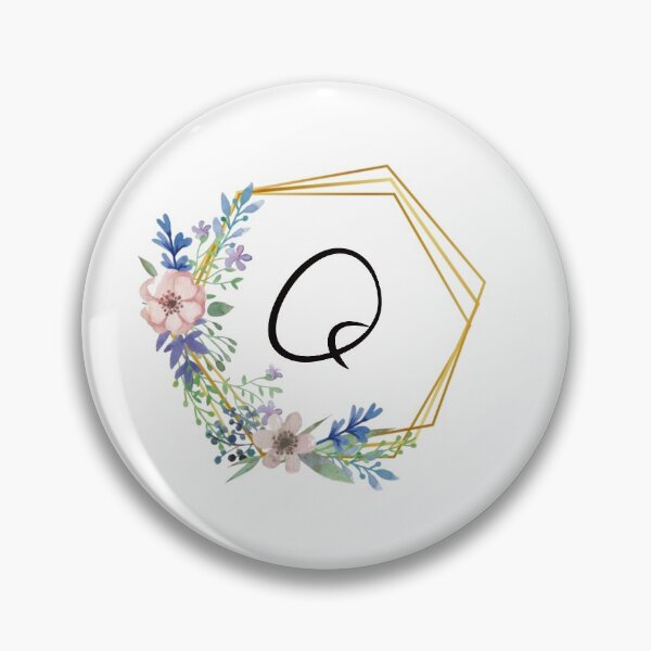 Item preview, Floral monogram with golden frame letter Q designed and sold by JustSeasons.