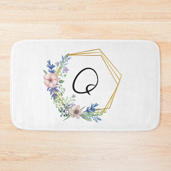 Item preview, Floral monogram with golden frame letter Q designed and sold by JustSeasons.