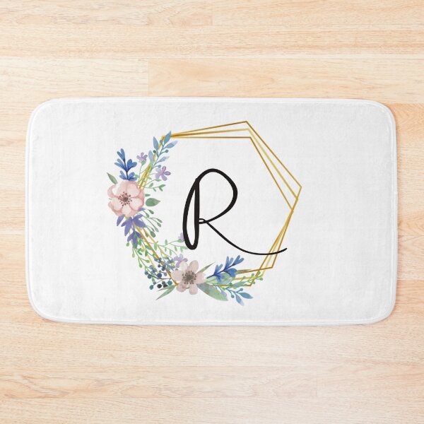 Item preview, Floral monogram with golden frame letter R designed and sold by JustSeasons.