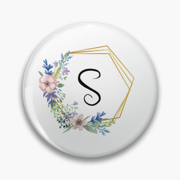 Item preview, Floral monogram with golden frame letter S designed and sold by JustSeasons.