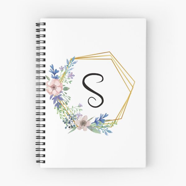 Item preview, Floral monogram with golden frame letter S designed and sold by JustSeasons.