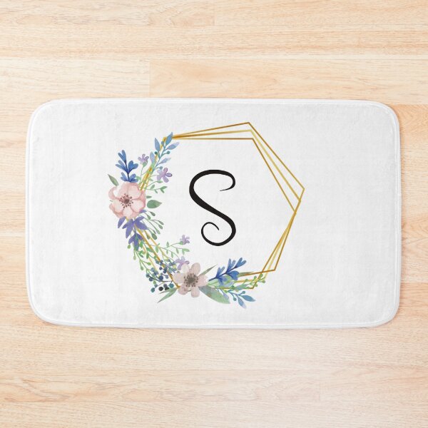 Item preview, Floral monogram with golden frame letter S designed and sold by JustSeasons.