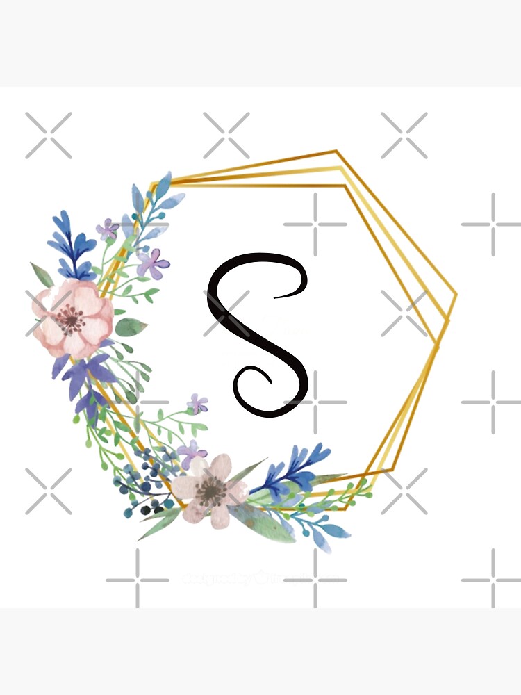 Monogram with blue leaves letter W Sticker by JustSeasons