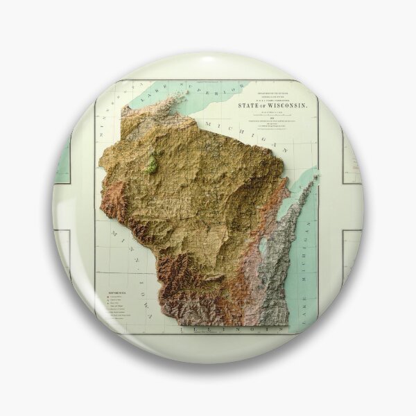 Item preview, 1886 Wisconsin Relief Map 3D digitally-rendered designed and sold by ThinkAboutMaps.