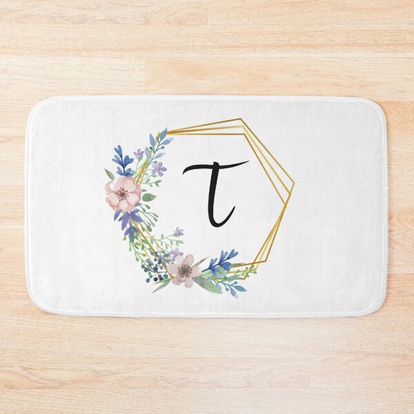 Item preview, Floral monogram with golden frame letter T designed and sold by JustSeasons.
