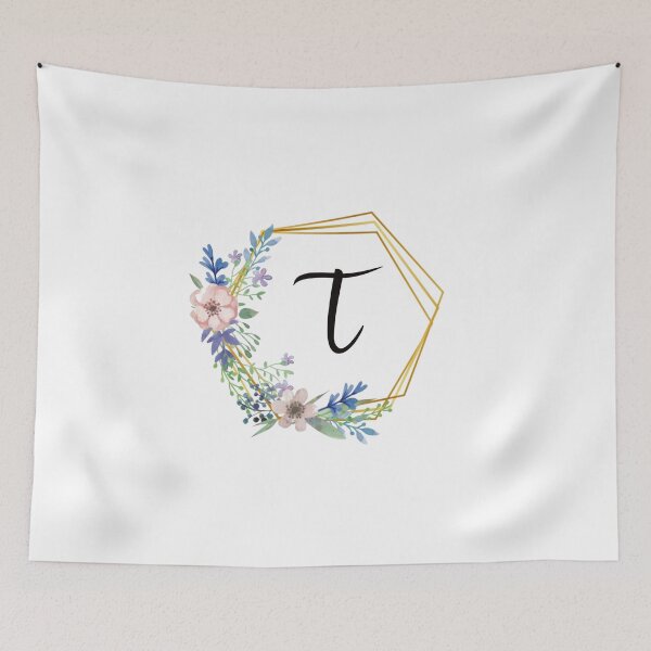 Item preview, Floral monogram with golden frame letter T designed and sold by JustSeasons.