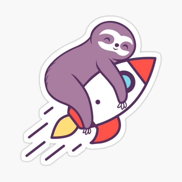 Sloth Rocket Sticker