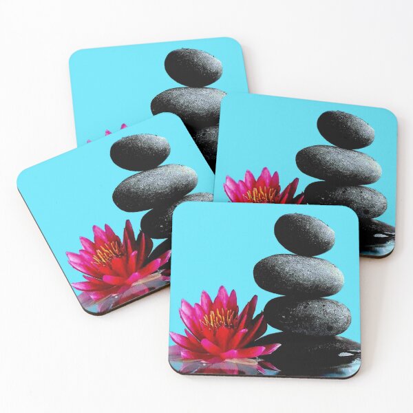 Item preview, WATERLILY and ZEN ROCKS : Flowered Picture Print designed and sold by posterbobs.