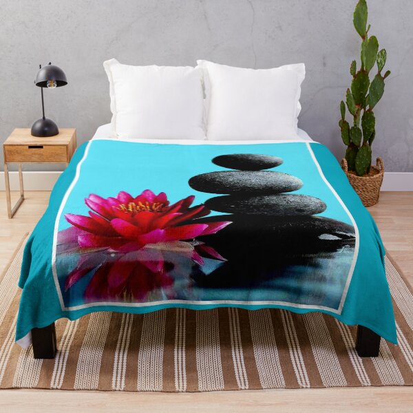 Item preview, WATERLILY and ZEN ROCKS : Flowered Picture Print designed and sold by posterbobs.