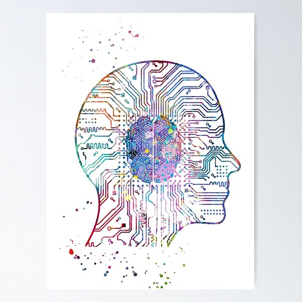 Item preview, Human Circuit Head with Chip Brain designed and sold by EvasDreams.