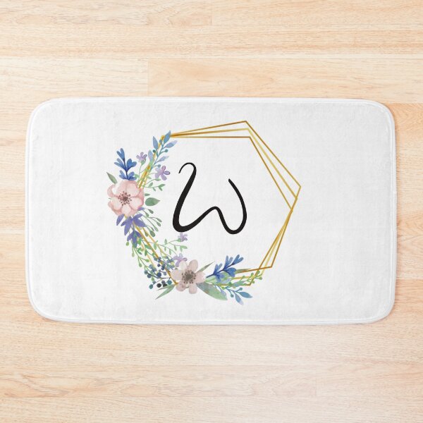 Item preview, Floral monogram with golden frame letter W designed and sold by JustSeasons.